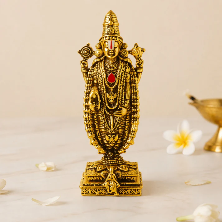 Gold Plated Lord Venkateswara Idol
